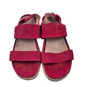 Vionic Lonny Slingback Sandal Red Suede Womens size 5